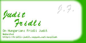 judit fridli business card